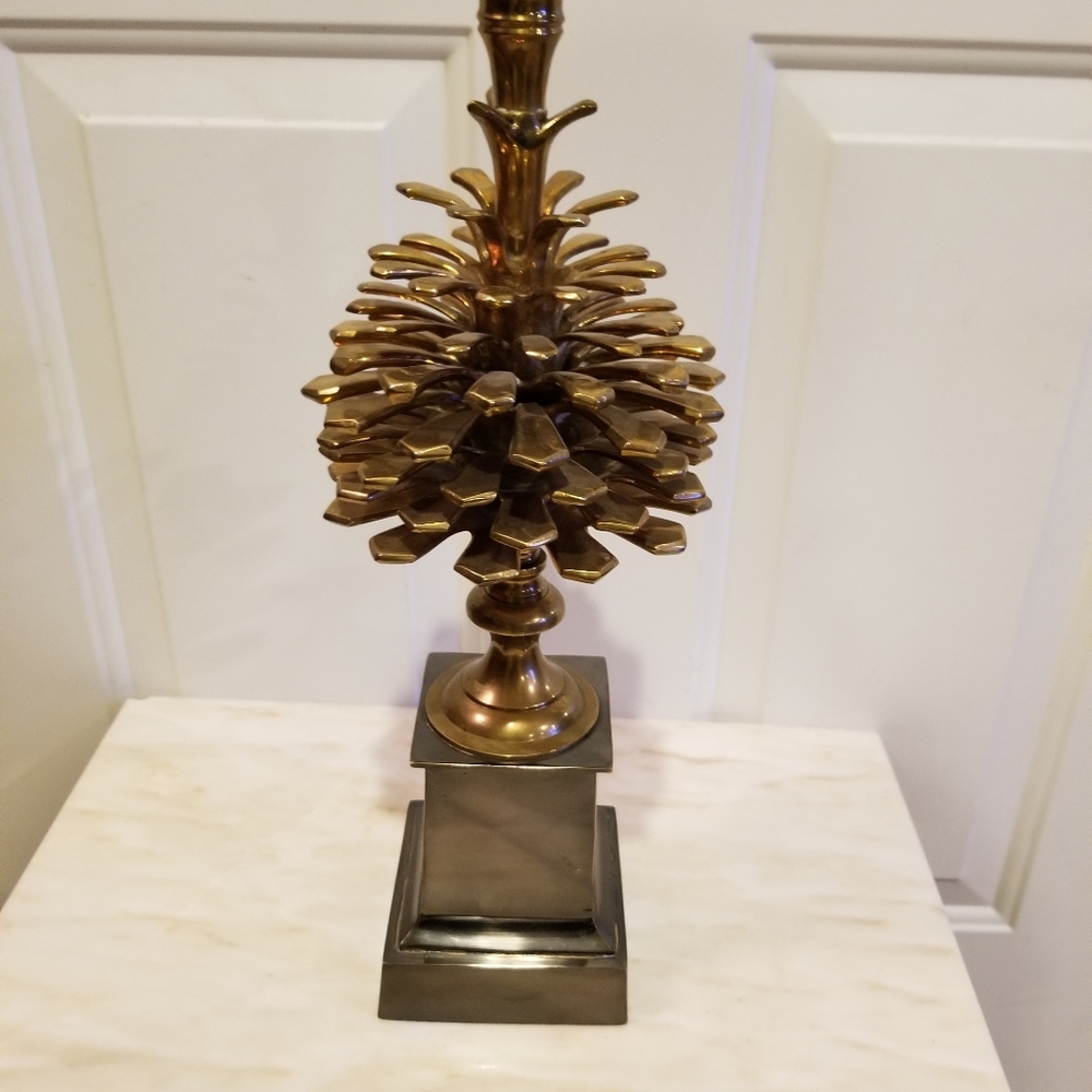 Maison Charles Style Brass Pine Cone Candle Holder